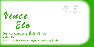 vince elo business card